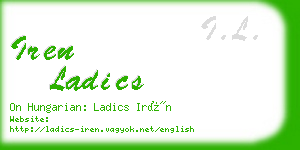 iren ladics business card